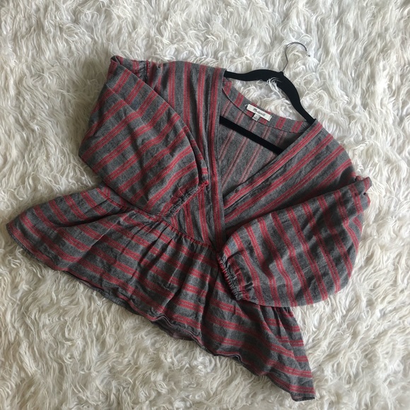 Madewell Striped Button Close Top Sz S - Picture 2 of 8